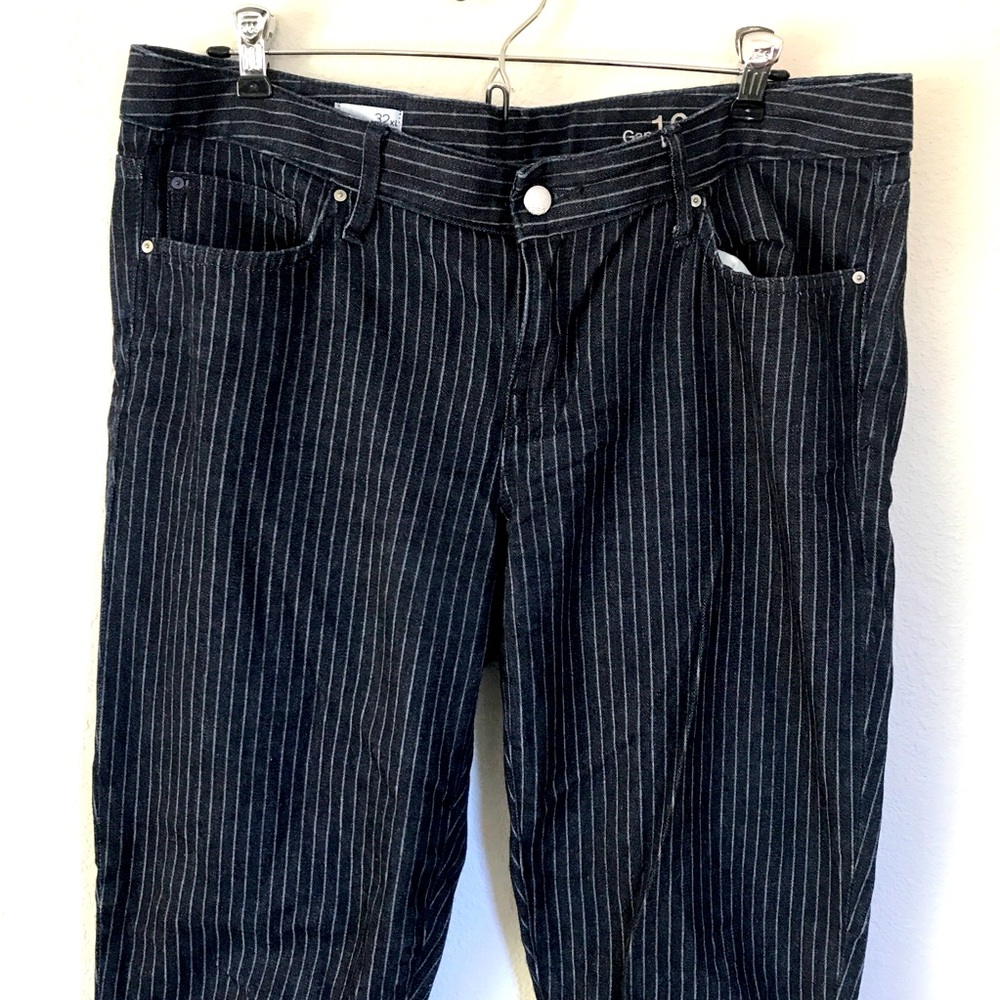 GAP Tall Length Pinstriped Dark Navy Skinny Jeans
